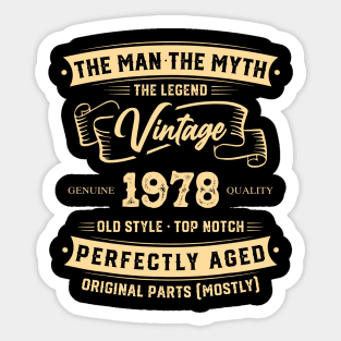 The Legend Vintage 1978 Perfectly Aged Sticker